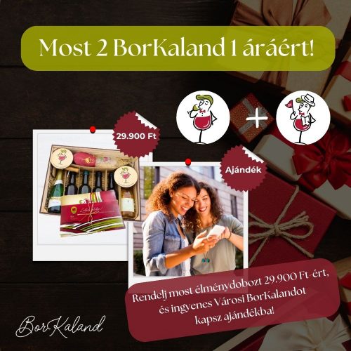 BorKaland® élménydoboz + Ajándék: Városi BorKaland® interaktív borséta